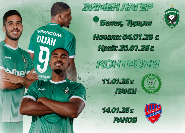  Лудогорец стартира зимната си подготовка на 4 януари, обяви и контролите