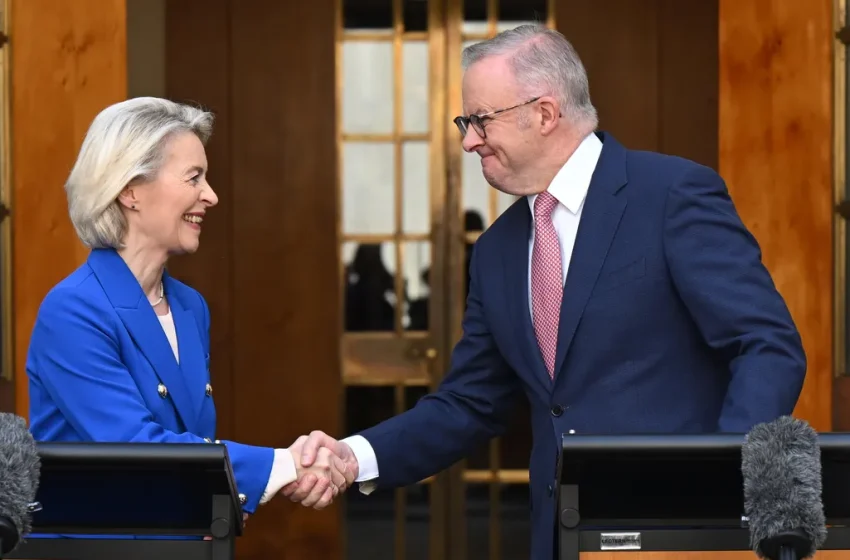  След осем години преговори Австралия и ЕС си стиснаха ръцете